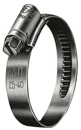 Collier de serrage à vis sans fin / acier au chrome Plage de serrage 32-50 mm / Largeur de bande 9 mm 114207