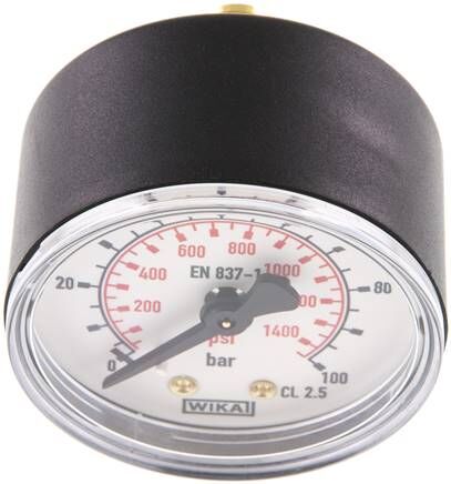 Manometer waagerecht (KU/Ms), 50mm, 0 - 100 bar, G 1/4"