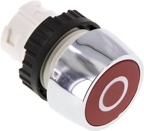 Attuatore superiore 22 mm, pulsante (rosso con cerchio bianco)