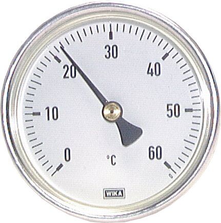 Bimetallthermometer, waagerecht D63/0 bis +120°C/160mm, Aluminium