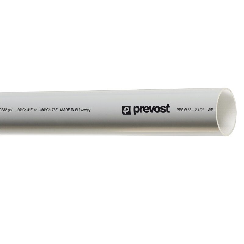 PREVOST - Aluminium-Rohr für Vakuum (Grau) Rohraußen-Ø = 80 mm Länge = 5,5 Meter