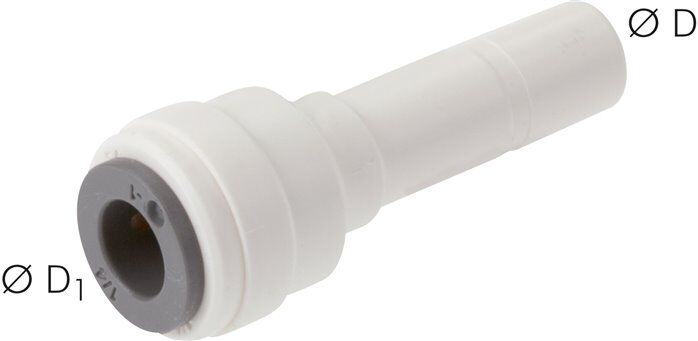 Raccordo spinato di riduzione 3/16" (4,76 mm) x tubo 5/32" (3,97 mm), IQS-LE (EPDM)