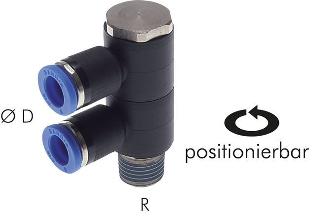 Distributore multiplo a innesto, 2 pieghe R 1/8"-4mm, standard IQS
