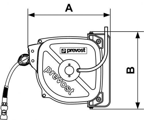 Avvolgitubo industriale Prevost 15 m - 8x12 mm DRF 0815ES con attacco di sicurezza ESI 07