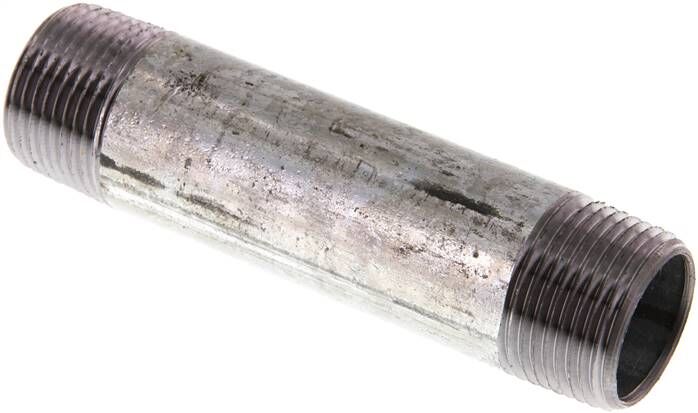 Nipplo doppio per tubi R 3/4"-100mm, tubo in acciaio ST 37 zincato