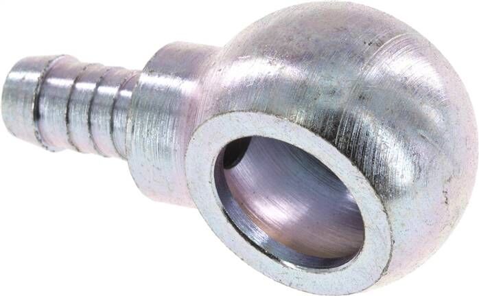 Nipplo per tubi flessibili con anello da 18 mm, 9 - 10 mm, acciaio zincato