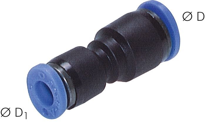 Connettore push-in diritto 1/4" (6,35 mm)x5/32" (3,97 mm), pollice IQS