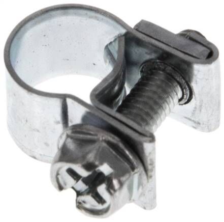 9mm Mini collier de serrage, 7 - 9mm, acier galvanisé (W1)