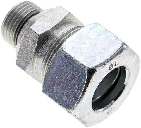 Serratura ad anello tagliente dritta M 18x1,5-18 L (M26x1,5), acciaio zincato, guarnizione FKM