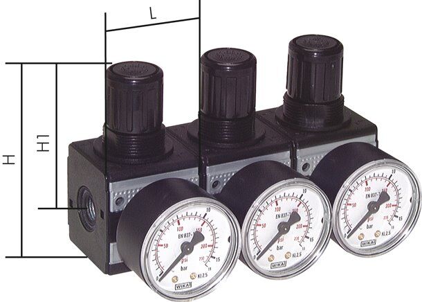 Regolatore di pressione MULTIFIX, montaggio in linea. G 3/8", 0,1 - 3bar, Multifix 1