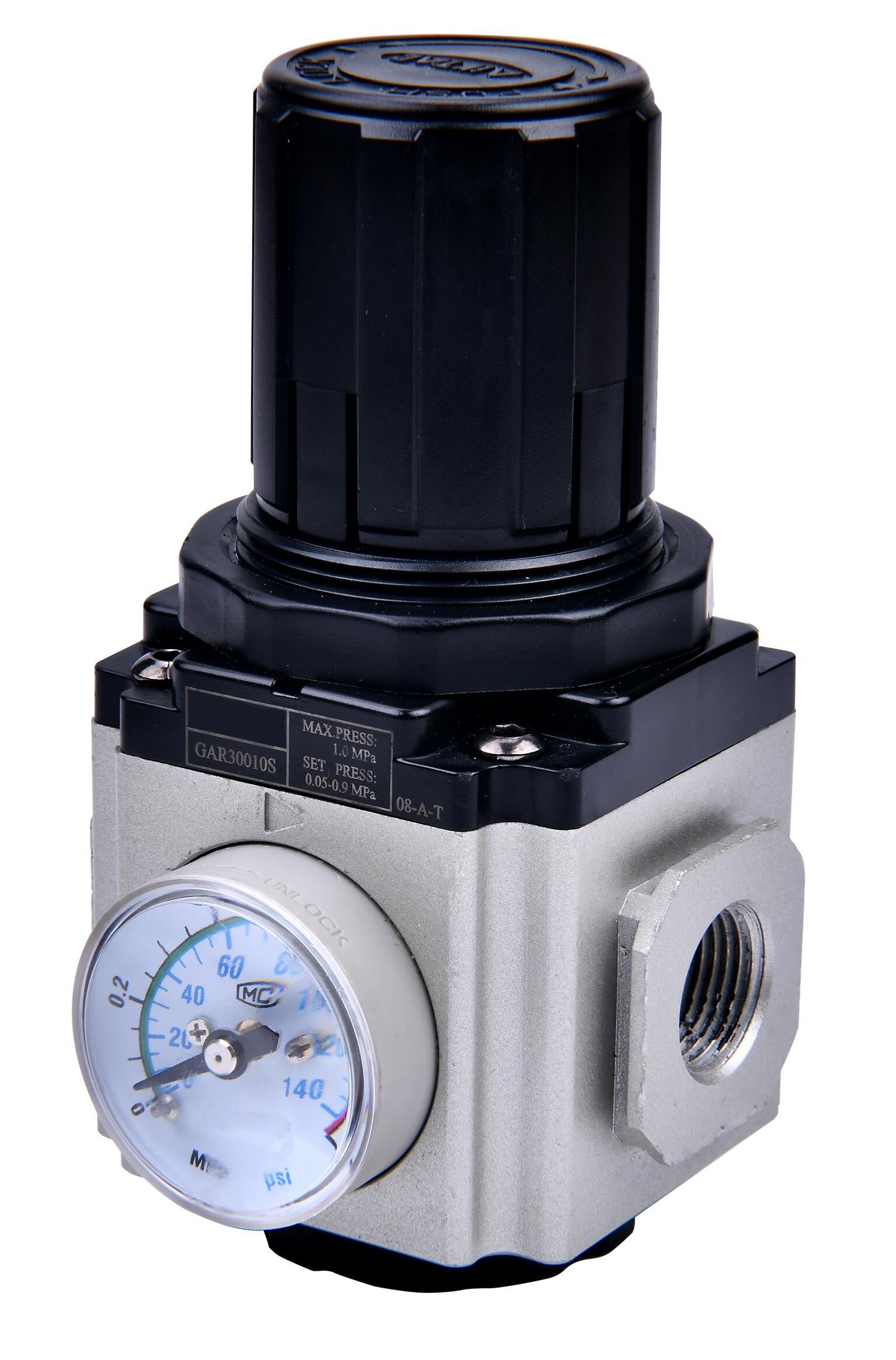 Régulateur de pression série -G- / G 3/8 avec manomètre / 0,5-9 bar / 2500 l/min / max. 10 bar 178450