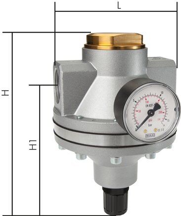 Régulateur de pression piloté G 1-1/4", 0,5 - 16 bar, standard 7