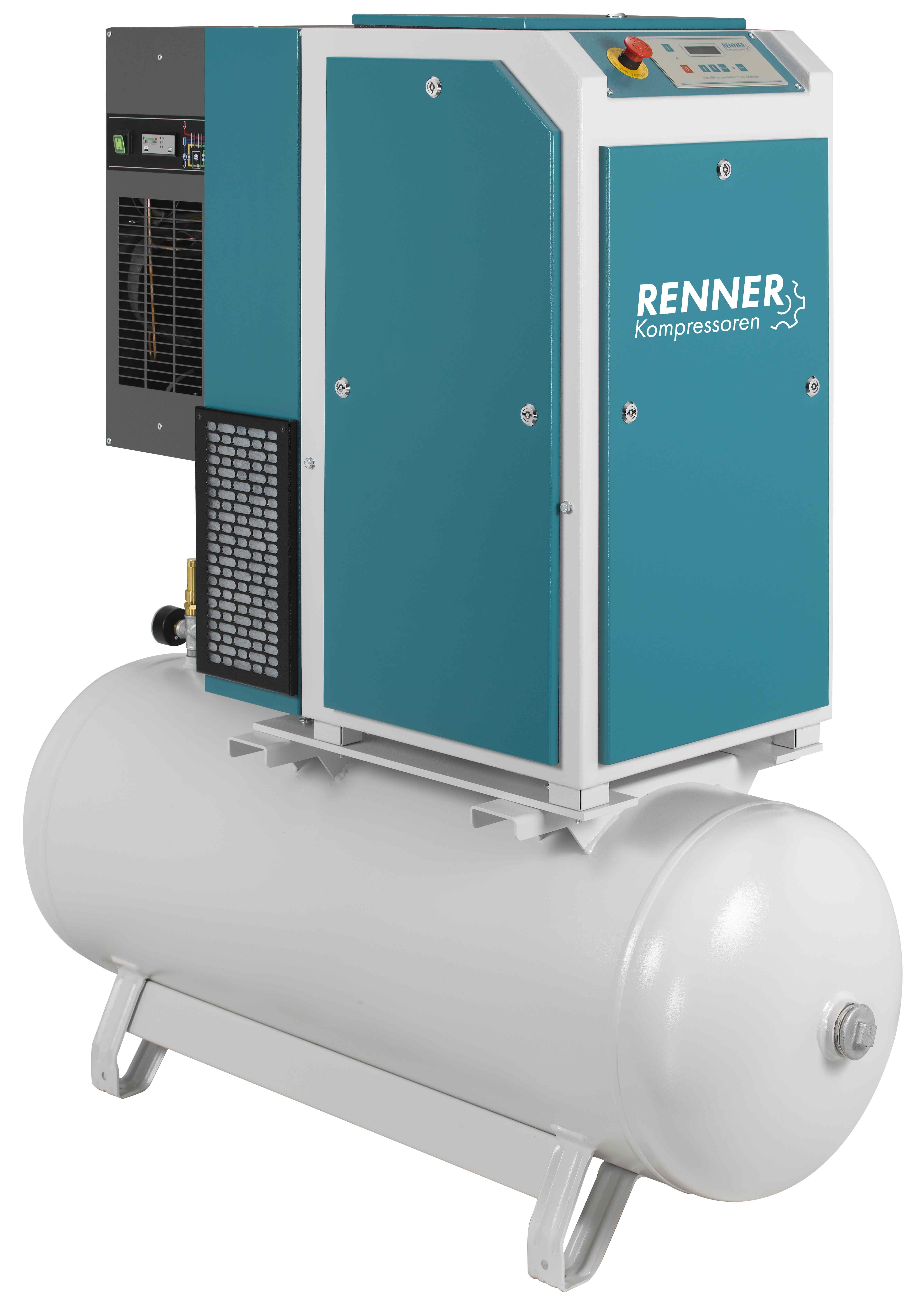 RENNER-Kompressor RSDK-PRO 4,0 auf 250L Behälter inkl. Kältetrockner - Schraubenkompressor
