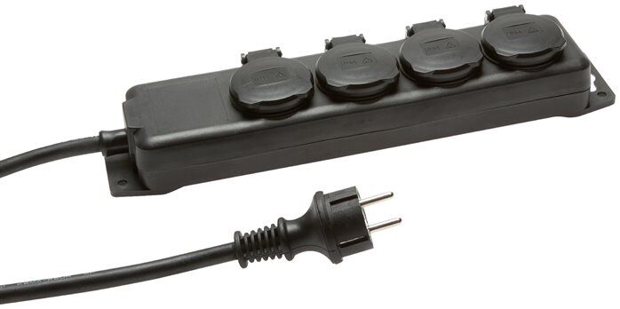 Multipresa (da esterno), IP 44, 6 prese Schuko
