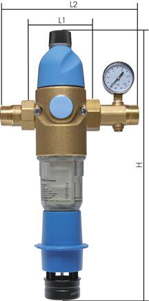 Filtro di controlavaggio/riduttore di pressione per acqua potabile, R 1-1/4", DVGW
