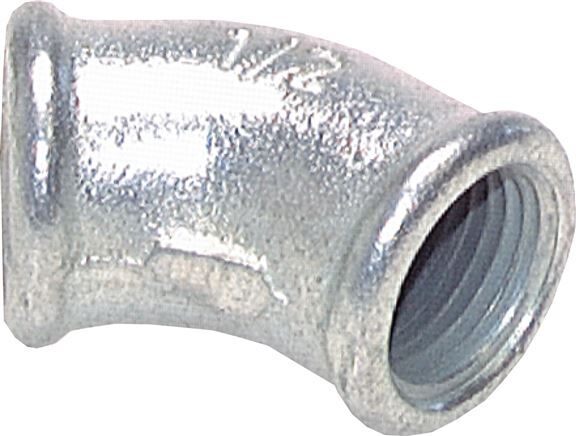 Coude à 45° Rp 1-1/4" (IG), fonte malléable galvanisée