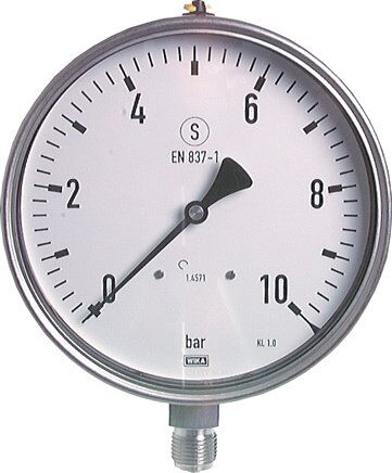 Sicherheits-Manometer senkrecht, 160mm, 0 - 6 bar