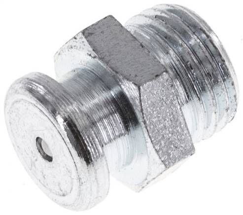 Ingrassatore piatto 10 mm, M 10x1, acciaio zincato