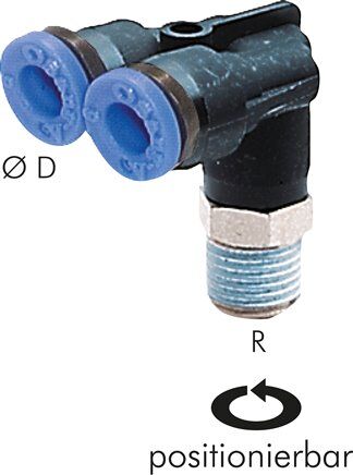 Connettore push-in ad Y R 1/8 "x8mm, standard IQS
