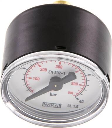 Manometer waagerecht (ST/Ms), 40mm, 0 - 40 bar, G 1/8"