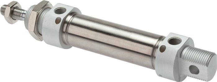 ISO 6432-Zylinder, doppeltwirkend, Kolben 25mm,Hub 25mm -Eco-Line, einstellbare Endlagendämpfung