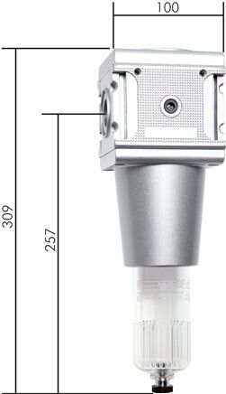 MULTIFIX Filter, G 1", Baur. 5, Metallbehälter mit Sichtrohr, Metallbehälter