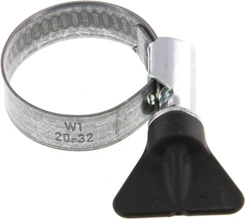 fascetta stringitubo 12mm 20 - 32mm, acciaio zincato (W1) (NORMA) con impugnatura ad alette