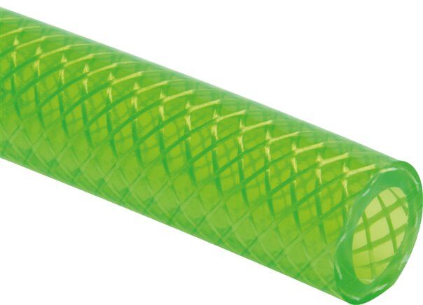 Tuyau en PVC tissé 13,2 (1/2")x19,8mm, vert vif, vendu au mètre