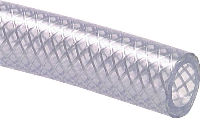 Tuyau en PVC tissé 16,2 (5/8")x23,6mm, transparent, rouleau de 100 mtr