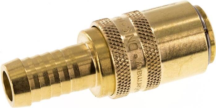 Temperier-Schnellkupplung (gerade) 13mm Zapfen, 13 (1/2")mm Schlauch, für Stecker beidseitig absperrend