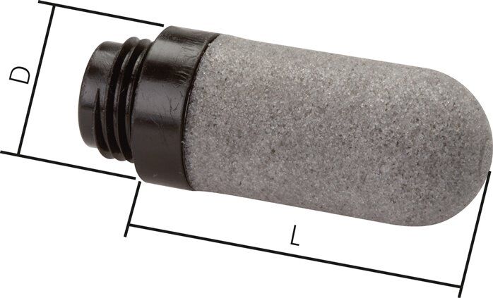 Silenziatore in plastica, sinterizzato (standard), M 7