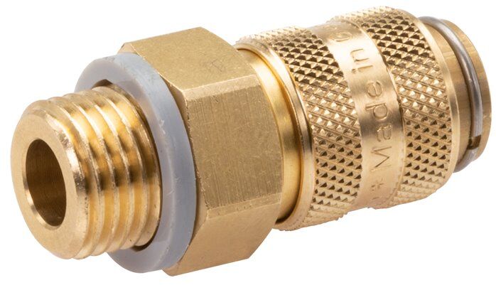 Attacco rapido (NW5) G 3/8"(AG), ottone, per la chiusura del tappo su entrambi i lati