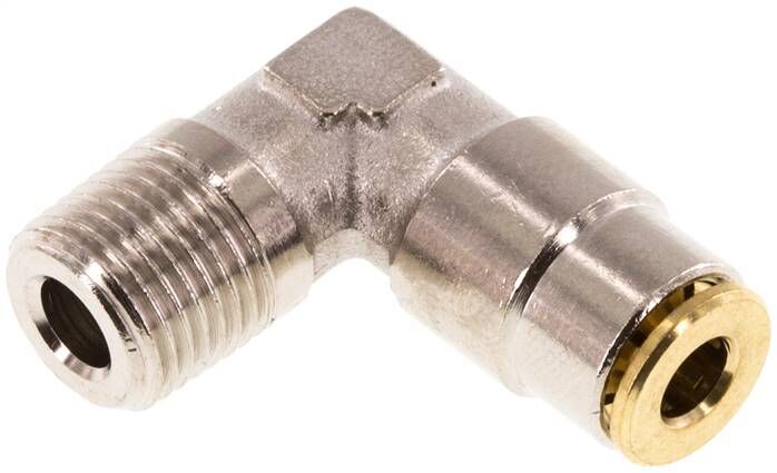 Raccordo a innesto rapido a L ad alta pressione. R 1/8"-4 mm (fisso)