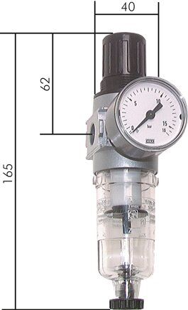 Filtro regolatore MULTIFIX, G 1/8", 0,1 - 3bar, serie 0, scarico automatico della condensa (chiuso senza pressione)