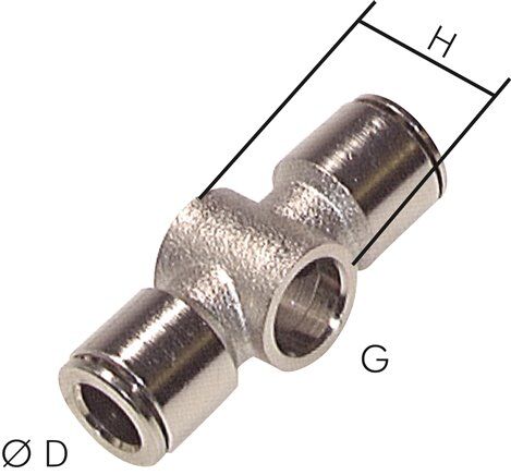 Connettore a T push-in, pezzo ad anello G 1/8"-4mm, serie CV