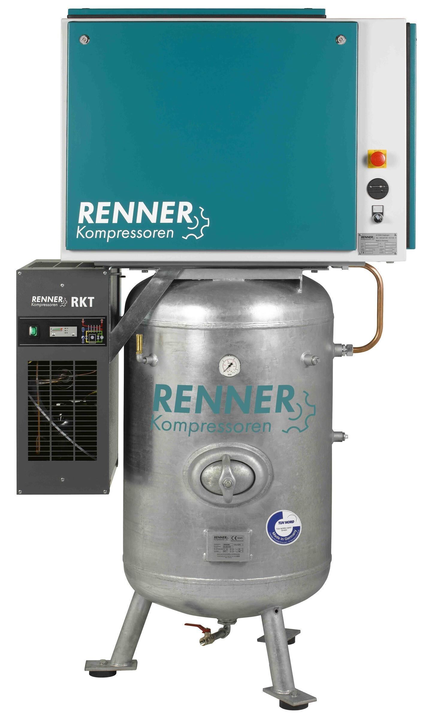 RENNER RIKO H 700/270 ST-S-KT Industrie-Kolbenkompressor 15 bar - Kältetrockner, Behälter