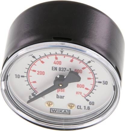 Manometer waagerecht (ST/Ms), 50mm, 0 - 60 bar, G 1/4"