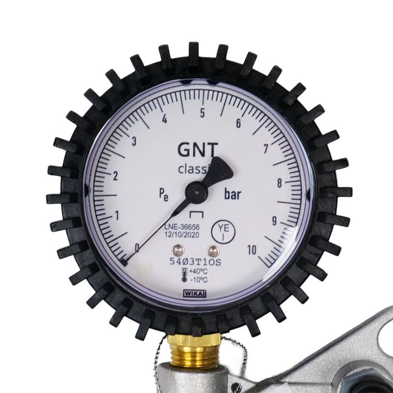 Gonfiatore per pneumatici FAIRAIR RF-G-SET, calibrato, con tubo da 37 cm + set di adattatori da 5 pezzi, FA30003