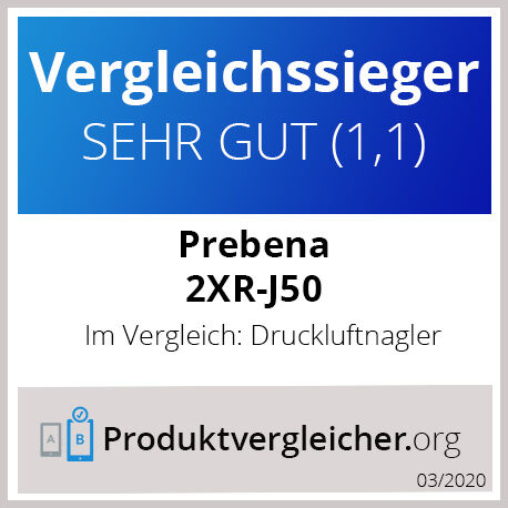 Prebena Druckluftnagler 2XR-J50 - der Vergleichssieger! Inkl. Werkzeugöl