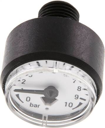 Mini manometro, 23 mm, 0 - 10 bar, G 1/8