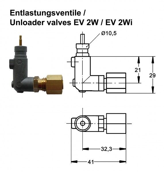 Soupape de décharge EV 2W pour pressostat Condor 200697