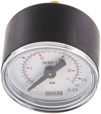 Manometer waagerecht (KU/Ms), 40mm, 0 - 1,6 bar, G 1/8"