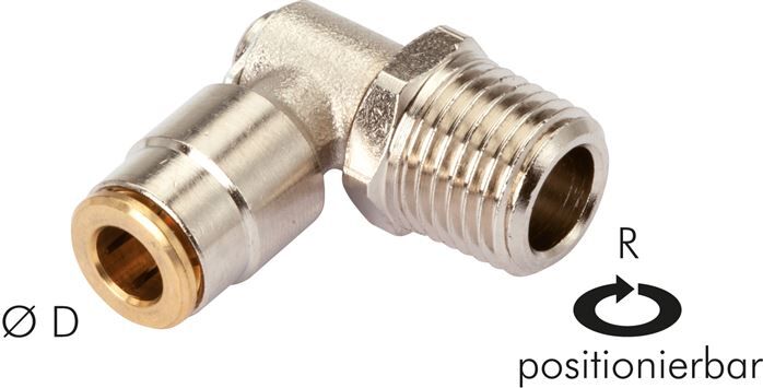 Raccordo a innesto rapido a L ad alta pressione M 8x1 (conico)-6mm (pos.)