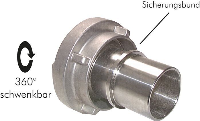 Raccordo Storz 110-A, tubo flessibile da 100 (4")mm, alluminio (forgiato) Tipo STKSS 133/100 A