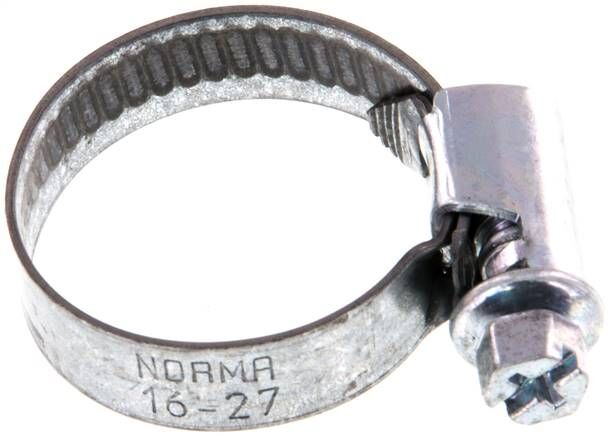 fascetta stringitubo 9mm 16 - 27mm, acciaio zincato (W1) (NORMA)