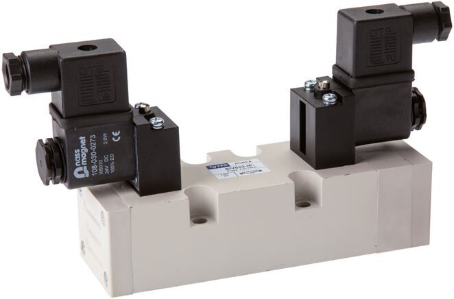 Vanne ISO (taille 2), 5/2 voies, vanne à impulsion, 12 V=