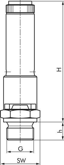 TÜV-Sicherheitsventil G 1/2" (DN10), 2,50 bar, 1.4571