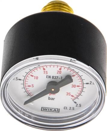 Manometer waagerecht (KU/Ms), 40mm, 0 - 2,5 bar, G 1/4"