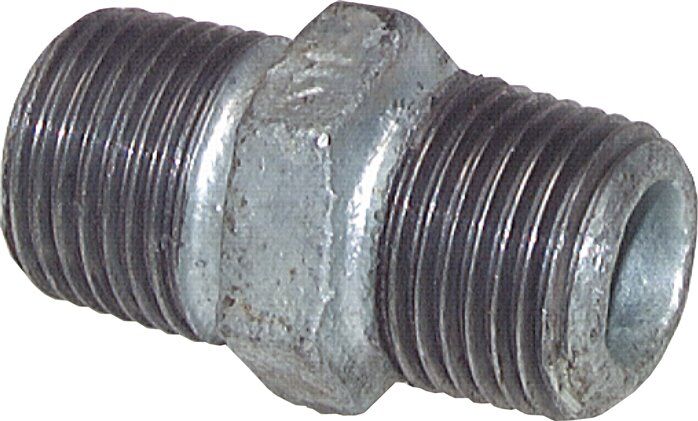 Nipplo doppio R 1-1/4"-R 1", ghisa malleabile zincato