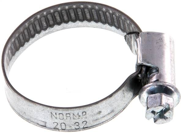 9mm Schlauchschelle 20 - 32mm, Stahl verzinkt (W1) (NORMA)